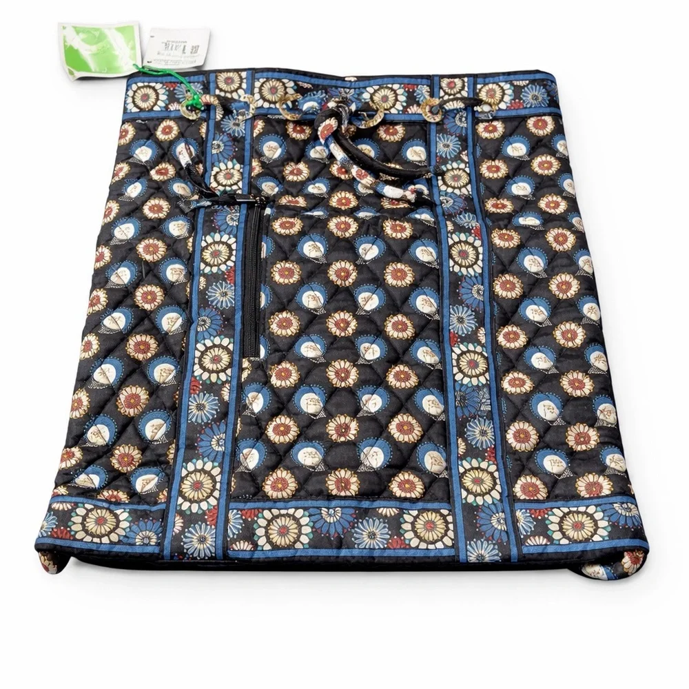 Vera Bradley Night Owl Quilted Drawstring Backpack NWT Travel Bag